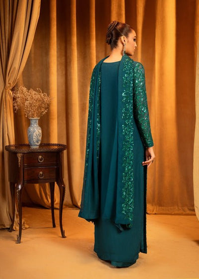 Meeral | Wedding Formals | Aquamarine-Brand:Meeral-Type:Ladies Clothes-Emerald Green-Chiffon-House of Maryam- Buy in UK, USA
