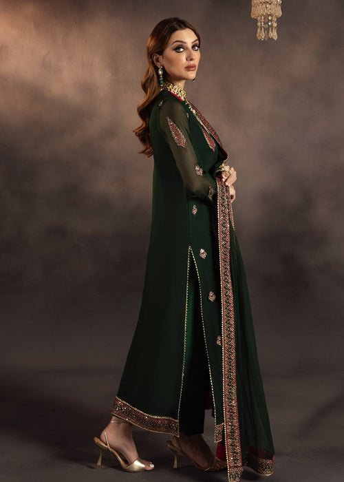Meeral | Wedding Formals | Azra-Brand:Meeral-Type:Ladies Clothes-Dark Green-Chiffon-House of Maryam- Buy in UK, USA