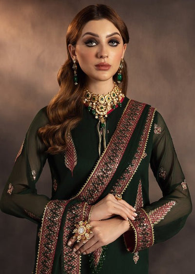 Meeral | Wedding Formals | Azra-Brand:Meeral-Type:Ladies Clothes-Dark Green-Chiffon-House of Maryam- Buy in UK, USA