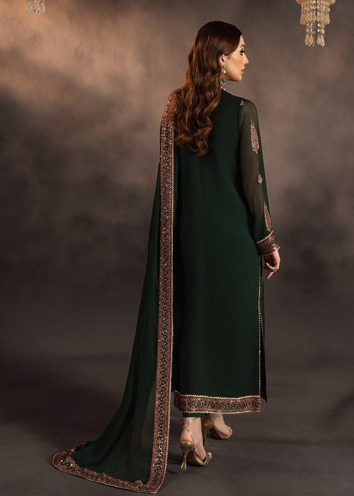 Meeral | Wedding Formals | Azra-Brand:Meeral-Type:Ladies Clothes-Dark Green-Chiffon-House of Maryam- Buy in UK, USA