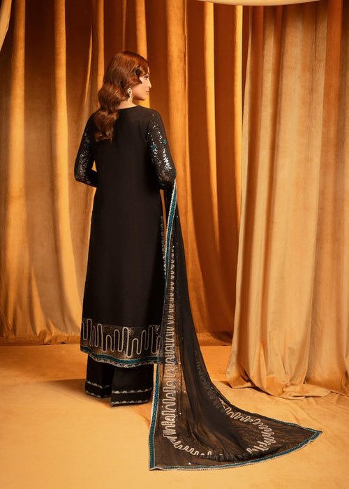 Meeral | Wedding Formals | Ebene-Brand:Meeral-Type:Ladies Clothes-Black-Raw Silk-House of Maryam- Buy in UK, USA