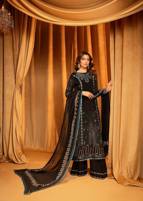 Meeral | Wedding Formals | Ebene-Brand:Meeral-Type:Ladies Clothes-Black-Raw Silk-House of Maryam- Buy in UK, USA