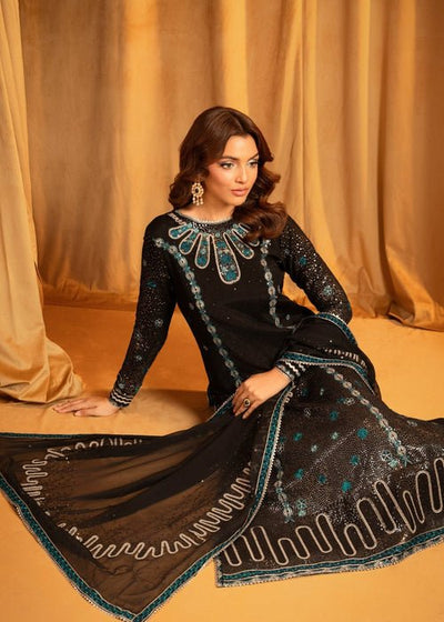 Meeral | Wedding Formals | Ebene-Brand:Meeral-Type:Ladies Clothes-Black-Raw Silk-House of Maryam- Buy in UK, USA