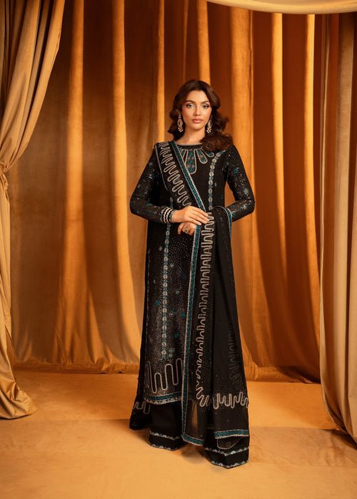 Meeral | Wedding Formals | Ebene-Brand:Meeral-Type:Ladies Clothes-Black-Raw Silk-House of Maryam- Buy in UK, USA
