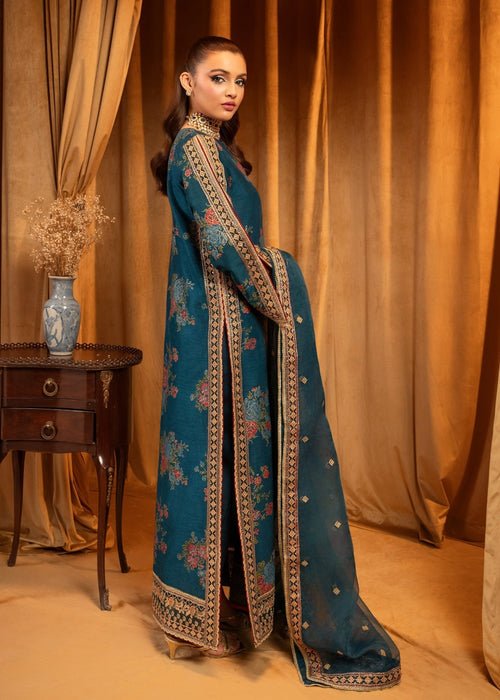 Meeral | Wedding Formals | Fidos-Brand:Meeral-Type:Ladies Clothes-Teal-Chiffon-House of Maryam- Buy in UK, USA