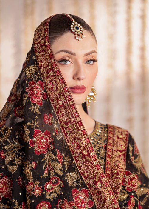 Meeral | Wedding Formals | Haseen-Brand:Meeral-Type:Ladies Clothes-Black-Chiffon-House of Maryam- Buy in UK, USA