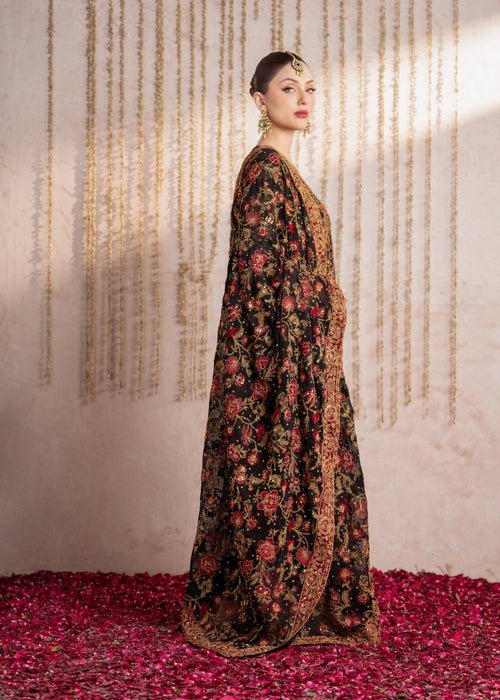 Meeral | Wedding Formals | Haseen-Brand:Meeral-Type:Ladies Clothes-Black-Chiffon-House of Maryam- Buy in UK, USA