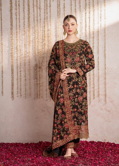 Meeral | Wedding Formals | Haseen-Brand:Meeral-Type:Ladies Clothes-Black-Chiffon-House of Maryam- Buy in UK, USA