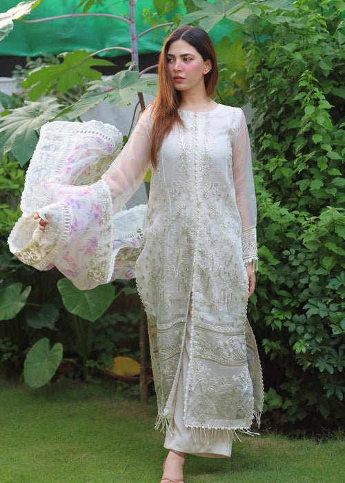 Meeral | Wedding Formals | Huns-e-Nazar-Brand:Meeral-Type:Ladies Clothes-Off White-Organza-House of Maryam- Buy in UK, USA