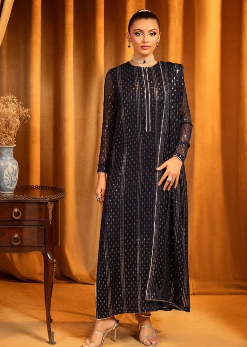 Meeral | Wedding Formals | Lillium-Brand:Meeral-Type:Ladies Clothes-Midnight Blue-Chiffon-House of Maryam- Buy in UK, USA