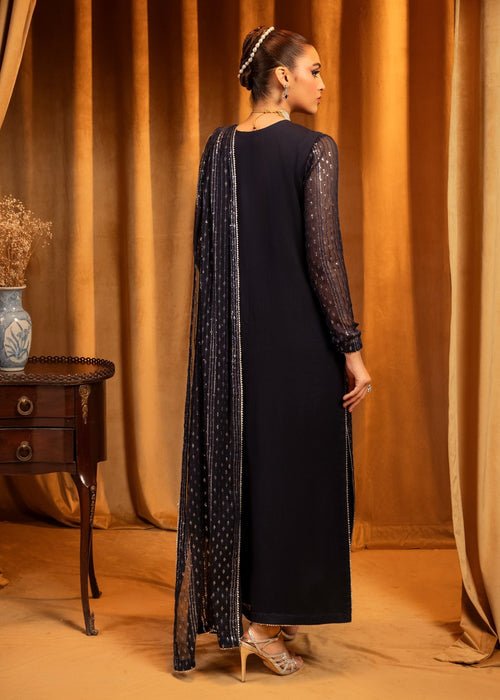 Meeral | Wedding Formals | Lillium-Brand:Meeral-Type:Ladies Clothes-Midnight Blue-Chiffon-House of Maryam- Buy in UK, USA