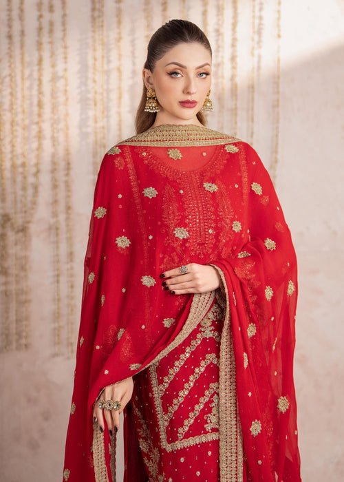 Meeral | Wedding Formals | Maahi-Brand:Meeral-Type:Ladies Clothes-Red-Chiffon-House of Maryam- Buy in UK, USA