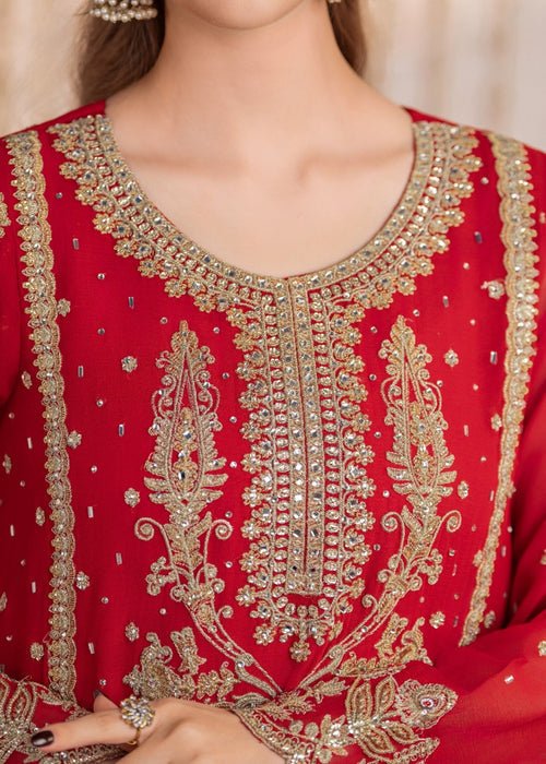 Meeral | Wedding Formals | Maahi-Brand:Meeral-Type:Ladies Clothes-Red-Chiffon-House of Maryam- Buy in UK, USA