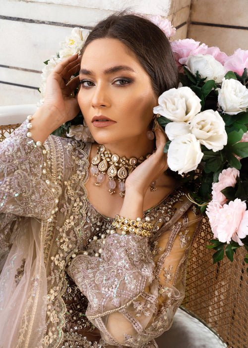 Meeral | Wedding Formals | Mahjabeen - MB-04-Brand:Meeral-Type:Ladies Clothes-Coffee-Net-House of Maryam- Buy in UK, USA