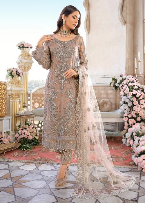 Meeral | Wedding Formals | Mahjabeen - MB-04-Brand:Meeral-Type:Ladies Clothes-Coffee-Net-House of Maryam- Buy in UK, USA