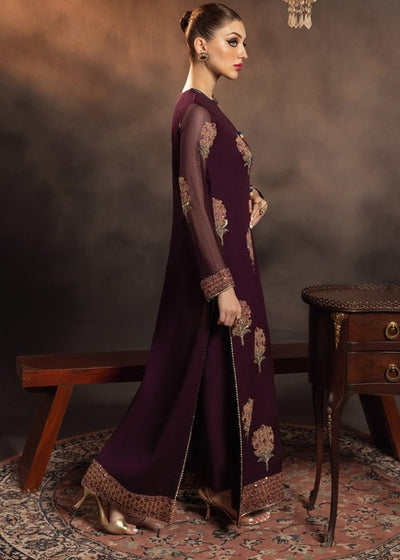 Meeral | Wedding Formals | Maliha-Brand:Meeral-Type:Ladies Clothes-Dark Plum-Chiffon-House of Maryam- Buy in UK, USA