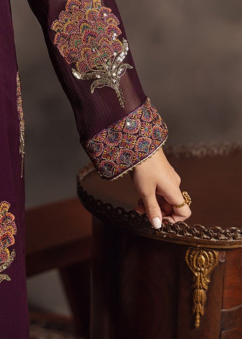Meeral | Wedding Formals | Maliha-Brand:Meeral-Type:Ladies Clothes-Dark Plum-Chiffon-House of Maryam- Buy in UK, USA