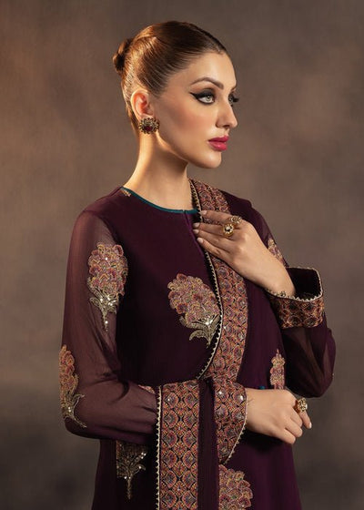 Meeral | Wedding Formals | Maliha-Brand:Meeral-Type:Ladies Clothes-Dark Plum-Chiffon-House of Maryam- Buy in UK, USA