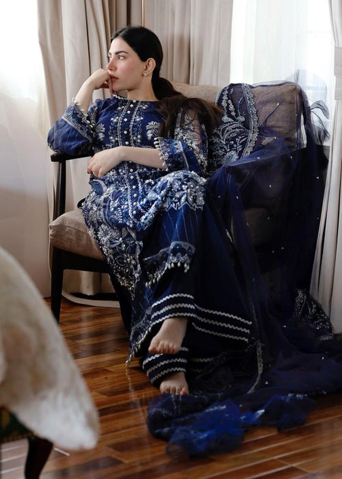 Meeral | Wedding Formals | Meena-Brand:Meeral-Type:Ladies Clothes-Navy Blue-Net-House of Maryam- Buy in UK, USA