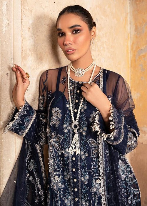 Meeral | Wedding Formals | Meena-Brand:Meeral-Type:Ladies Clothes-Navy Blue-Net-House of Maryam- Buy in UK, USA