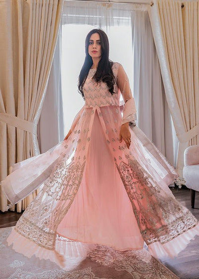 Meeral | Wedding Formals | Mehtab - MU-01-Brand:Meeral-Type:Ladies Clothes-Pink-Net-House of Maryam- Buy in UK, USA