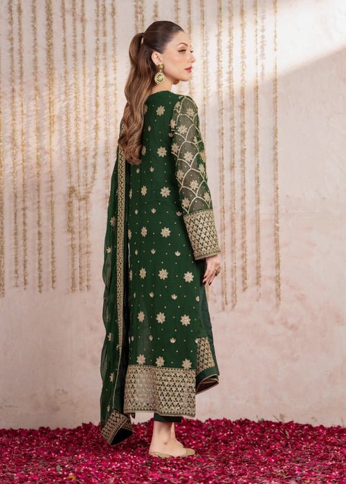 Meeral | Wedding Formals | Mifrah-Brand:Meeral-Type:Ladies Clothes-Bottle Green-Chiffon-House of Maryam- Buy in UK, USA