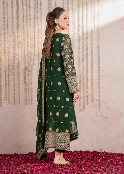 Meeral | Wedding Formals | Mifrah-Brand:Meeral-Type:Ladies Clothes-Bottle Green-Chiffon-House of Maryam- Buy in UK, USA