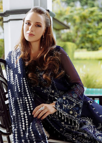 Meeral | Wedding Formals | ML-04_Blue-Brand:Meeral-Type:Ladies Clothes-Blue-Chiffon-House of Maryam- Buy in UK, USA