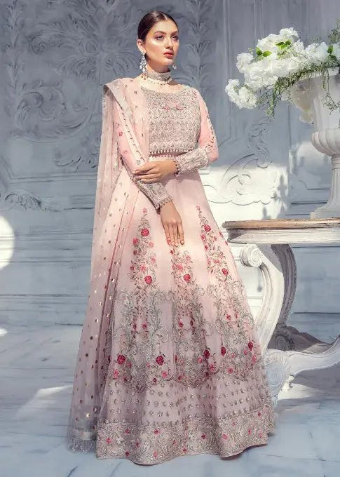 Meeral | Wedding Formals | ML-05-PINK(LWH)-Brand:Meeral-Type:Ladies Clothes-Pink-Net-House of Maryam- Buy in UK, USA