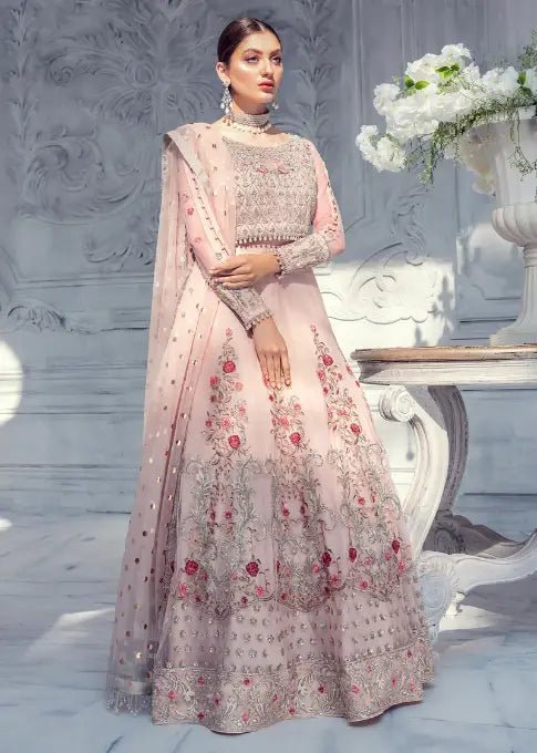 Meeral | Wedding Formals | ML-05-PINK(LWH)-Brand:Meeral-Type:Ladies Clothes-Pink-Net-House of Maryam- Buy in UK, USA