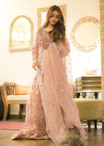 Meeral | Wedding Formals | ML-05-PINK(LWH)-Brand:Meeral-Type:Ladies Clothes-Pink-Net-House of Maryam- Buy in UK, USA