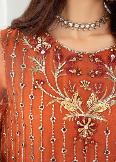 Meeral | Wedding Formals | ML-LUX22V2-10 Satrangi-Brand:Meeral-Type:Ladies Clothes-Orange-Net-House of Maryam- Buy in UK, USA