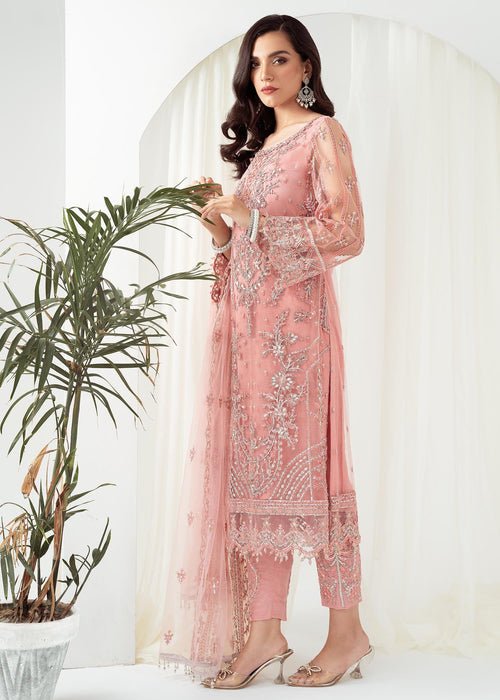 Meeral | Wedding Formals | ML-LUX22V2-16 Leyla-Brand:Meeral-Type:Ladies Clothes-Pink-Net-House of Maryam- Buy in UK, USA
