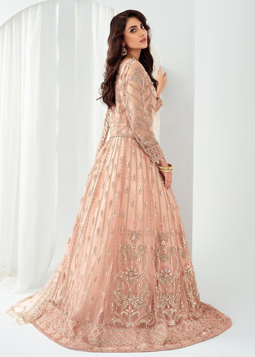 Meeral | Wedding Formals | ML-LUX22V2-5 Dilara-Brand:Meeral-Type:Ladies Clothes-Peach Pink-Net-House of Maryam- Buy in UK, USA