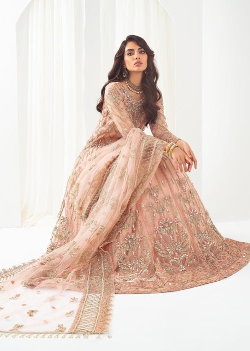 Meeral | Wedding Formals | ML-LUX22V2-5 Dilara-Brand:Meeral-Type:Ladies Clothes-Peach Pink-Net-House of Maryam- Buy in UK, USA