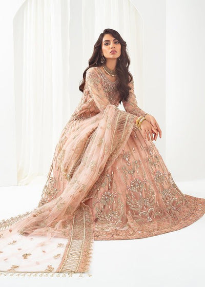 Meeral | Wedding Formals | ML-LUX22V2-5 Dilara-Brand:Meeral-Type:Ladies Clothes-Peach Pink-Net-House of Maryam- Buy in UK, USA