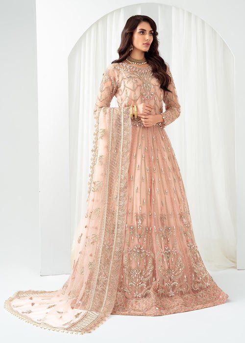 Meeral | Wedding Formals | ML-LUX22V2-5 Dilara-Brand:Meeral-Type:Ladies Clothes-Peach Pink-Net-House of Maryam- Buy in UK, USA