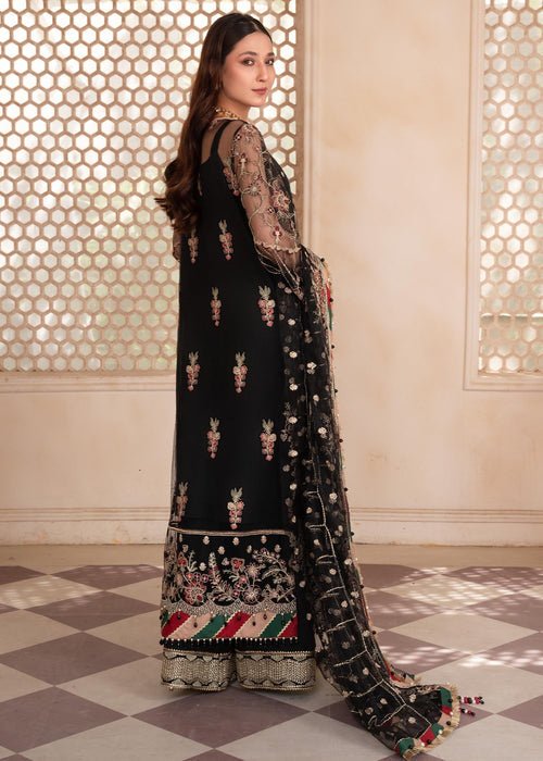 Meeral | Wedding Formals | MSA-23-D162 Rangoon-Brand:Meeral-Type:Ladies Clothes-Black-Net-House of Maryam- Buy in UK, USA