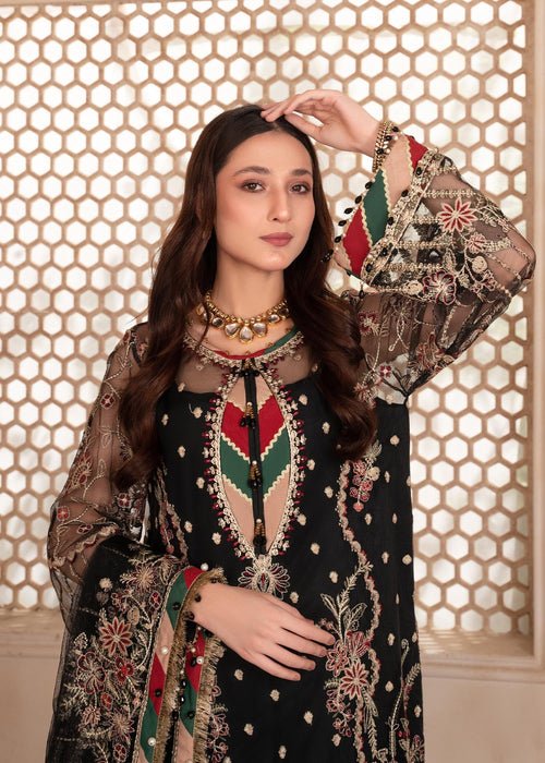 Meeral | Wedding Formals | MSA-23-D162 Rangoon-Brand:Meeral-Type:Ladies Clothes-Black-Net-House of Maryam- Buy in UK, USA