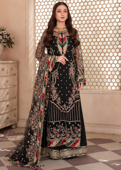 Meeral | Wedding Formals | MSA-23-D162 Rangoon-Brand:Meeral-Type:Ladies Clothes-Black-Net-House of Maryam- Buy in UK, USA