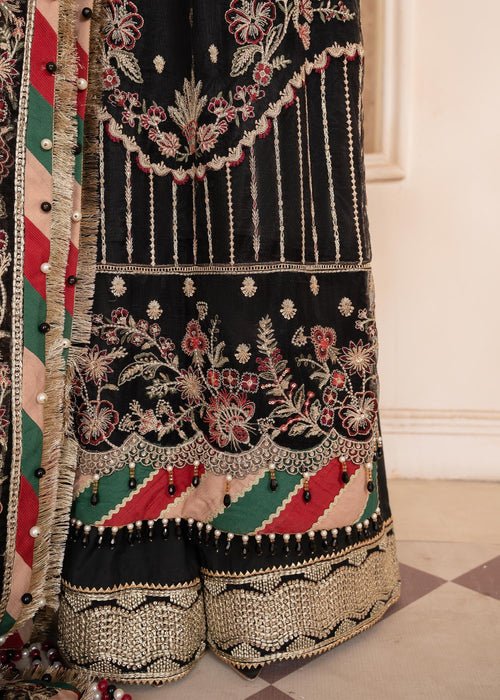 Meeral | Wedding Formals | MSA-23-D162 Rangoon-Brand:Meeral-Type:Ladies Clothes-Black-Net-House of Maryam- Buy in UK, USA