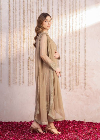 Meeral | Wedding Formals | Muntaha-Brand:Meeral-Type:Ladies Clothes-Beige-Chiffon-House of Maryam- Buy in UK, USA