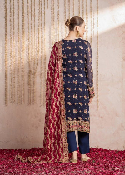 Meeral | Wedding Formals | Mushk-Brand:Meeral-Type:Ladies Clothes-Navy Blue-Chiffon-House of Maryam- Buy in UK, USA