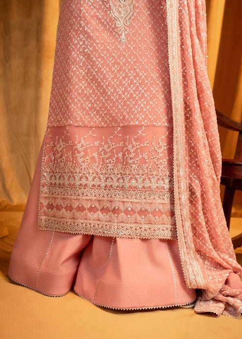 Meeral | Wedding Formals | Orla-Brand:Meeral-Type:Ladies Clothes-Peach Pink-Chiffon-House of Maryam- Buy in UK, USA