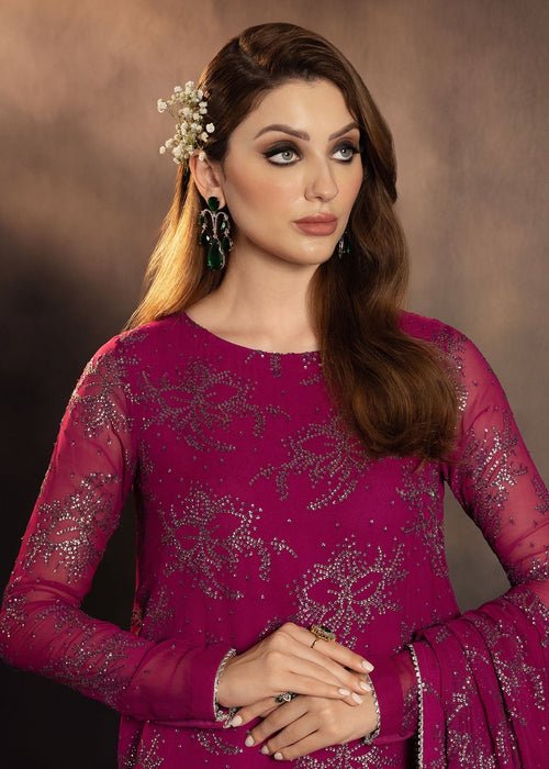 Meeral | Wedding Formals | Rania-Brand:Meeral-Type:Ladies Clothes-Fuchsia Pink-Chiffon-House of Maryam- Buy in UK, USA
