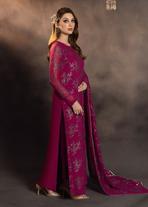 Meeral | Wedding Formals | Rania-Brand:Meeral-Type:Ladies Clothes-Fuchsia Pink-Chiffon-House of Maryam- Buy in UK, USA