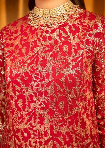 Meeral | Wedding Formals | Rosier-Brand:Meeral-Type:Ladies Clothes-Red-Raw Silk-House of Maryam- Buy in UK, USA