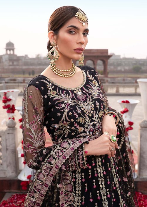 Meeral | Wedding Formals | Ruhaniyaat - MB-08-Brand:Meeral-Type:Ladies Clothes-Black-Net-House of Maryam- Buy in UK, USA