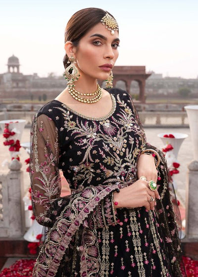 Meeral | Wedding Formals | Ruhaniyaat - MB-08-Brand:Meeral-Type:Ladies Clothes-Black-Net-House of Maryam- Buy in UK, USA