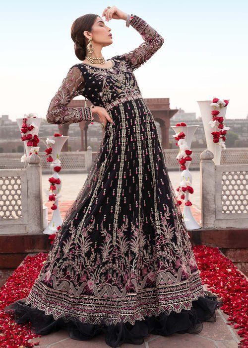 Meeral | Wedding Formals | Ruhaniyaat - MB-08-Brand:Meeral-Type:Ladies Clothes-Black-Net-House of Maryam- Buy in UK, USA